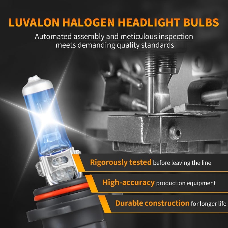 LUVALON 9006 HB4 Halogen Headlight Bulbs, 12V 51W 9006 Headlight Bulb, Low Beam, High Beam and Fog Light Replacement, Automotive Headlight Bulbs, No Glare, Super Bright, 2 Pack - Image 3